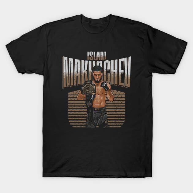 Islam Makhachev Champion Pose T-Shirt by ganisfarhan